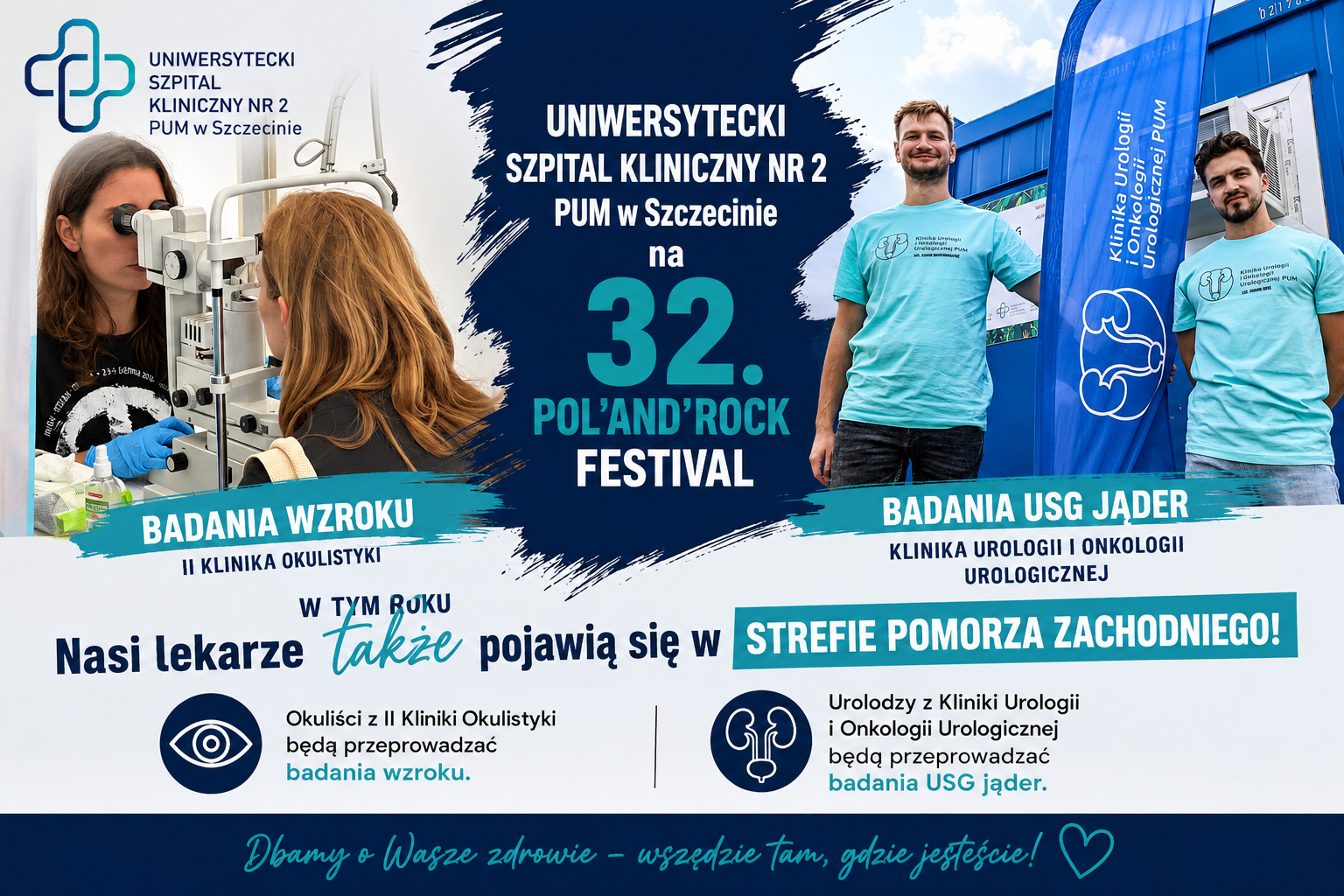 USK-2 PUM na 32. Pol’And’Rock Festival – bezpłatne badania wzroku i USG jąder